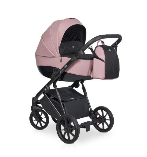 Riko Brano Pro - wózek wielofunkcyjny, zestaw 2w1 z opcją 3w1 i 4w1 | Energy Pink